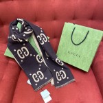 GUCCI earth tone scarf 91% wool and 9% silk