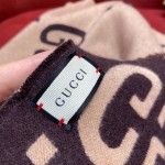 GUCCI earth tone scarf 91% wool and 9% silk