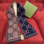 GUCCI Double-sided three-dimensional jacquard scarf 100% wool