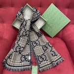 GUCCI Double-sided three-dimensional jacquard scarf 100% wool