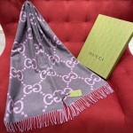 GUCCI Double-sided big 𝐆 tassel scarf 100% cashmere