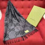 GUCCI Double-sided big 𝐆 tassel scarf 100% cashmere
