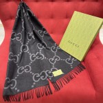 GUCCI Double-sided big 𝐆 tassel scarf 100% cashmere