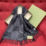 GUCCI Double-sided big 𝐆 tassel scarf 100% cashmere