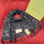 GUCCI Double-sided big 𝐆 tassel scarf 100% cashmere