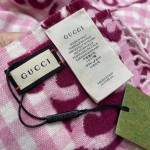 GUCCI Plaid two-color tassel scarf 95% wool ➕ 5% nylon