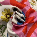GUCCI Floral print scarf 100% silk