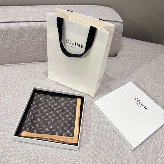 𝐂𝐞𝐥𝐢𝐧𝐞 "The Arc de Triomphe" coffee color 100% silk