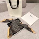 𝐂𝐞𝐥𝐢𝐧𝐞 "The Arc de Triomphe" coffee color 100% silk