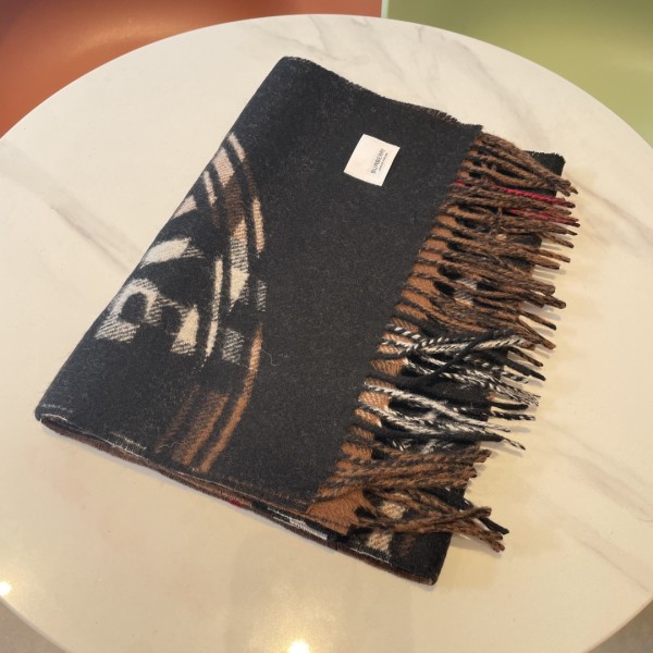 Burberry montage-print cashmere scarf