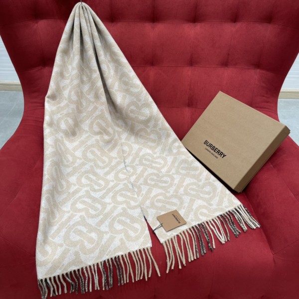 Burberry Reversible Check Fringed Cashmere Scarf 100% Cashmere