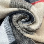 Burberry Reversible Check Fringed Cashmere Scarf 100% Cashmere