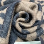 𝐅𝐞𝐧𝐝𝐢 Double-sided Cashmere Scarf with Big Tassel and Big Logo 100% Cashmere