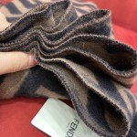 𝐅𝐞𝐧𝐝𝐢 Double-sided Cashmere Scarf with Big Tassel and Big Logo 100% Cashmere