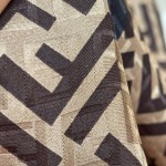 𝐅𝐞𝐧𝐝𝐢 Sand-washed twill silk three-dimensional jacquard square scarf 100% three-dimensional twill silk