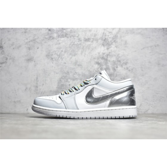 Air Jordan 1 White Silver Low Top