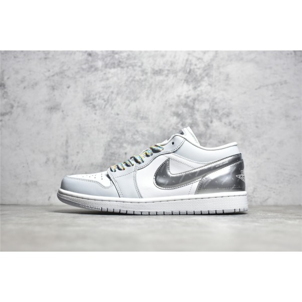 Air Jordan 1 White Silver Low Top