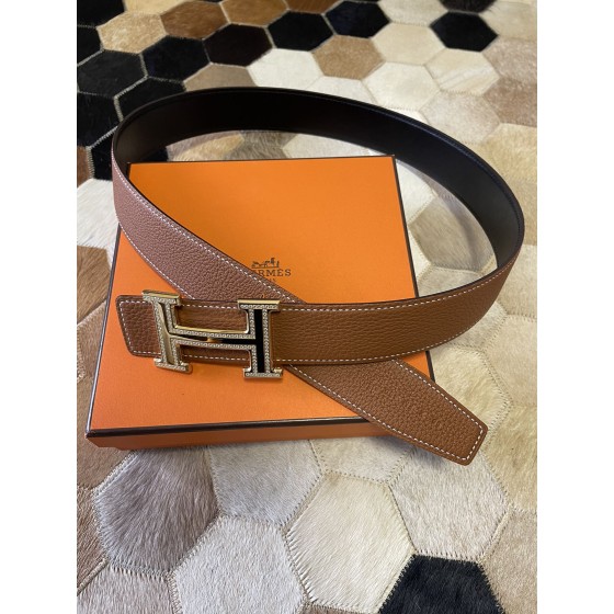 Hermes stainless steel double row diamond hanging buckle