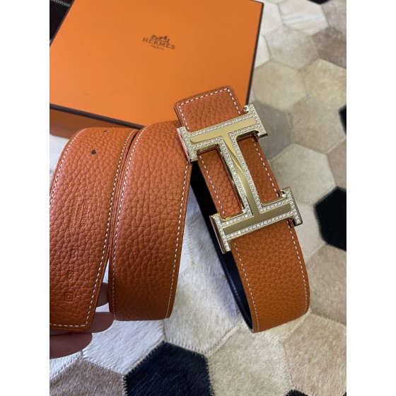 Hermes stainless steel double row diamond hanging buckle