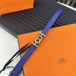 Reversible belt in Hermes Swift and perforated Epsom calfskin