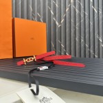 Reversible belt in Hermes Swift and perforated Epsom calfskin