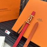 Reversible belt in Hermes Swift and perforated Epsom calfskin