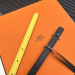 Reversible belt in Hermes Swift and perforated Epsom calfskin