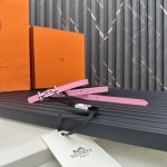 Reversible belt in Hermes Swift and perforated Epsom calfskin