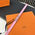 Reversible belt in Hermes Swift and perforated Epsom calfskin