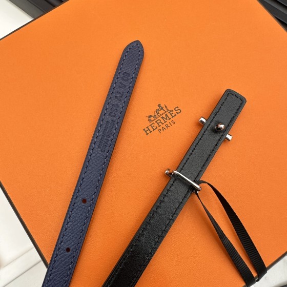 Reversible belt in Hermes Swift and perforated Epsom calfskin