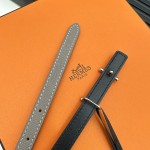 Reversible belt in Hermes Swift and perforated Epsom calfskin