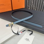 Reversible belt in Hermes Swift and perforated Epsom calfskin