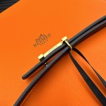 Reversible belt in Hermes Swift and perforated Epsom calfskin