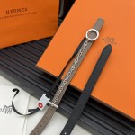 Reversible belt in Hermes Swift and perforated Epsom calfskin