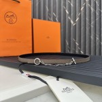 Reversible belt in Hermes Swift and perforated Epsom calfskin