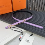 Reversible belt in Hermes Swift and perforated Epsom calfskin