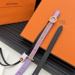 Reversible belt in Hermes Swift and perforated Epsom calfskin