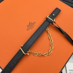 Reversible belt in Hermes Swift and perforated Epsom calfskin