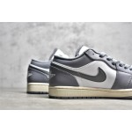 Air Jordan 1 Grey and White Low Top