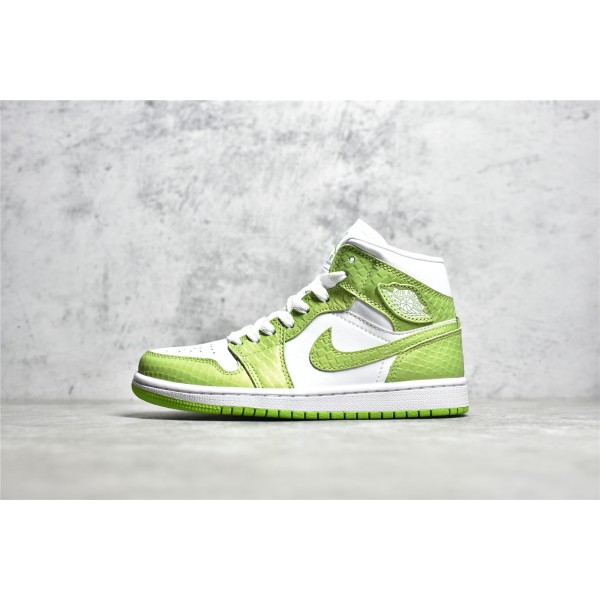Air Jordan 1 MiD in snakeskin green