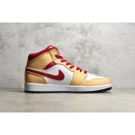 Air Jordan AJ1 MID mid-top yellow and red