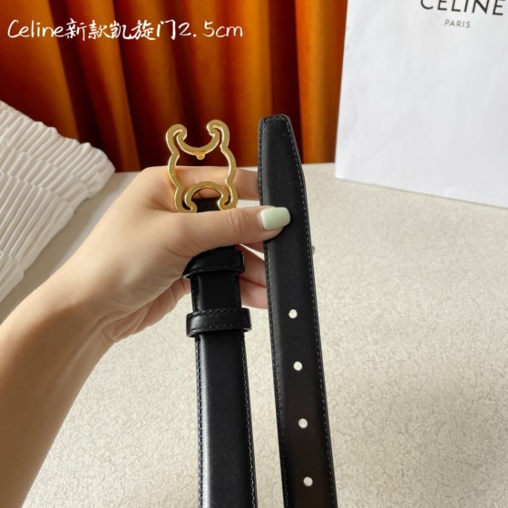 CELINE new leather Arc de Triomphe buckle ladies belt