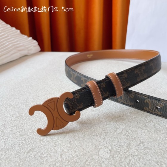 CELINE new leather Arc de Triomphe buckle ladies belt