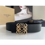 LOEVE stainless steel logo pattern metal buckle with top layer cowhide reversible