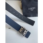 LOEVE stainless steel logo pattern metal buckle with top layer cowhide reversible