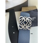 LOEVE stainless steel logo pattern metal buckle with top layer cowhide reversible