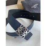 LOEVE stainless steel logo pattern metal buckle with top layer cowhide reversible