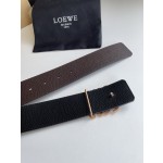 LOEVE stainless steel logo pattern metal buckle with top layer cowhide reversible