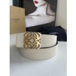 LOEVE stainless steel logo pattern metal buckle with top layer cowhide reversible