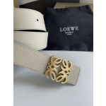 LOEVE stainless steel logo pattern metal buckle with top layer cowhide reversible